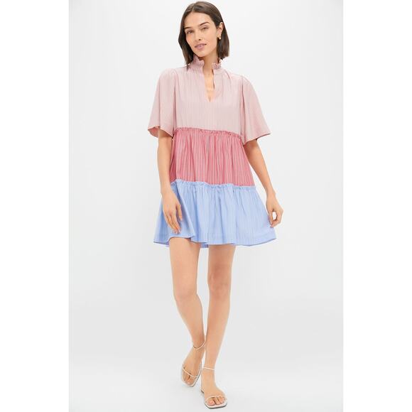 TUCKERNUCK Ruby and Cornflower Stripe Colorblock Crawford Dress Size M NWT - Picture 4 of 8